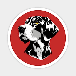 Stunning and Cool Bluetick Coonhound Monochrome and Gold Portrait for Father's Day Magnet